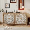 60" Multi-Functional Accent Cabinet with 4 Doors, Vintage Buffet Storage Cabinet for Living Room, Bedroom, or Dining Room – The Pop Home - 2 of 4
