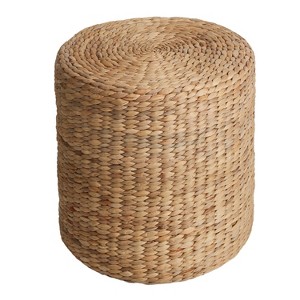 JONATHAN Y Zoey Modern Coastal Hand-Woven Hyacinth Stool - 1 of 4