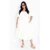 Women's Plus Size Ariella Puff Sleeve Tier Dress - ivory | CITY CHIC - 2 of 4