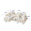 92" L-Shaped Sectional Sofa with USB Port & Storage Console,White Teddy Fur 5-Seater Sofa for Living Room,Apartment-Baofuwish - 4 of 4