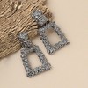 SOHI Women's Silver Corroded Drop Earrings - 2 of 3