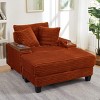 Single Corduroy Storage Sofa with Ottoman and Cup Holder, Storage Armrest Sofa with 180° Rotating Table for Living Room or Apartment-Koiai - 3 of 4