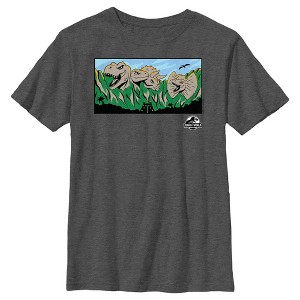 Boy's Jurassic World Dinosaur Heads Mountain T-Shirt - 1 of 4