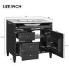 Modern 36 Inch Bathroom Vanity with Sink Top, Soft-Close Drawers and Tip-Out Tray, Freestanding Storage Cabinet for Bathroom-Maison Boucle - 3 of 4