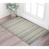 Gray And Brown Striped Flatweave Handmade Distressed Area Rug With Fringe - 2 of 4