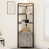 71" Tall Corner Cabinet, Modern Industrial Corner Storage Cabinet with Barn Door Design & 4-Tier Open Display Shelves for Living Room, Kitchen, Grey - 4 of 4