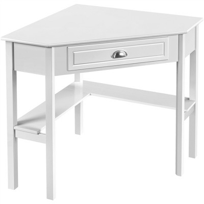 Yaheetech Corner Computer Desk Workstation MDF Desktop Pine Legs for Home&Office