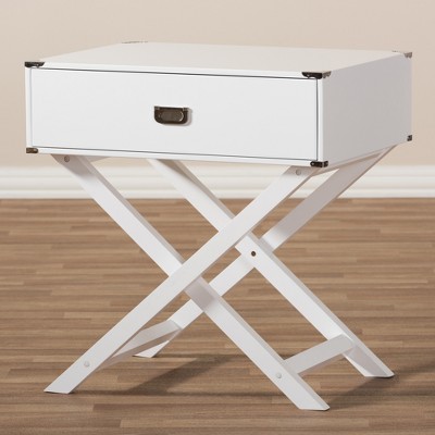 Curtice Contemporary White 1-Drawer Wooden Nightstand