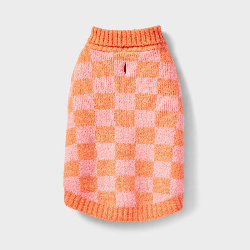 Checkered Knit Dog Sweater - Pink - Boots & Barkley™, 3 of 12