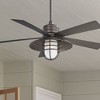 54" Minka Aire Industrial Outdoor Ceiling Fan Smoked Iron Acid Etched Glass Wet Rated for Patio Exterior Porch Gazebo Garage Barn - 2 of 4