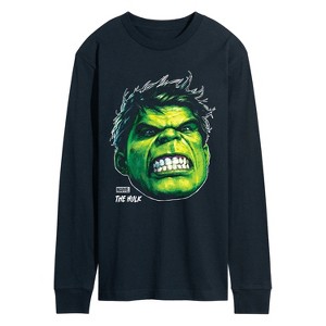 Men's - Marvel - Hulk Portrait Oversized Long Sleeve Graphic T-Shirt - 1 of 4