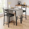 Bar Table Set with Flip Top Extension, Storage Shelves, Upholstered Chairs, Dining Table Set for Small Space - 3 of 4