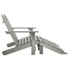 vidaXL 2-Seater Patio Adirondack Chair&Ottoman in Modern Gray - Solid Fir Wood - Outdoor Garden Relaxation Furniture - 4 of 4