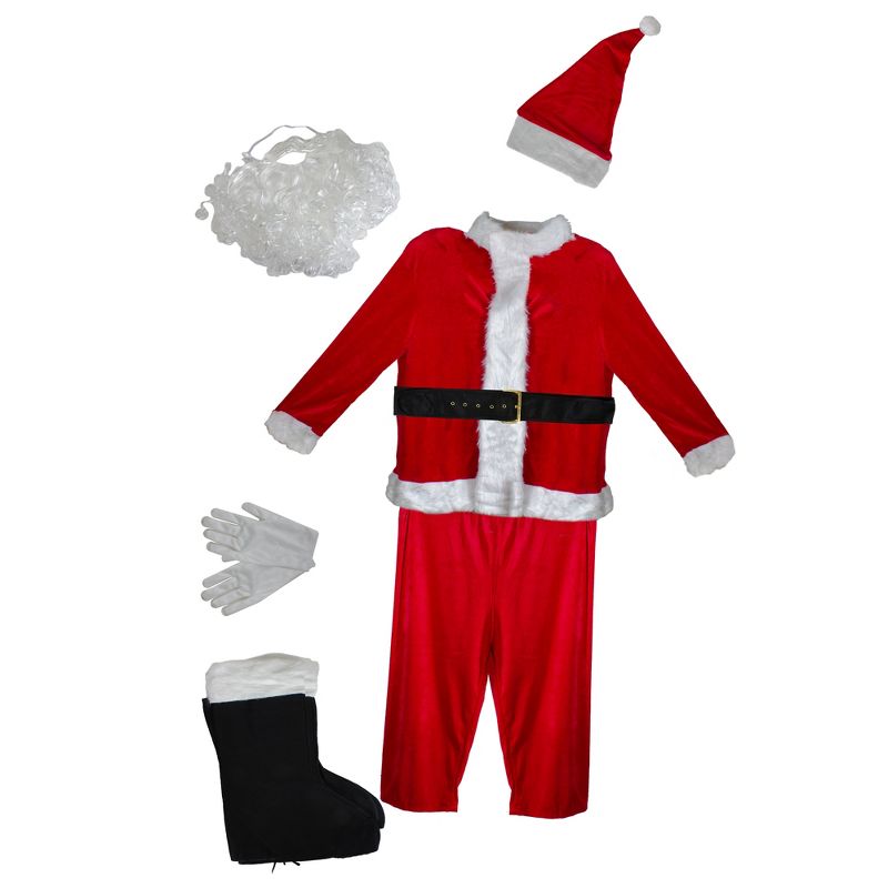 Northlight 38" Red and White Traditional Santa Claus Men's Christmas Costume Set - Plus Size, 1 of 2