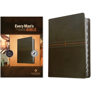Every Man's Bible NLT (Leatherlike, East-West Grey, Indexed) - (Leather Bound) - 1 of 1