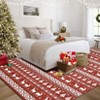 Christmas Area Rug Washable Festive Carpet Snowflakes Holiday Decor Non Slip Low Pile Living Room Bedroom Rug - 3 of 4
