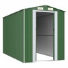 vidaXL Outdoor Galvanized Steel Green Garden Shed - Spacious Weather Resistant Storage Solution for Tools, Garden Equipment, 75.6"x140.6"x87.8" - 3 of 4