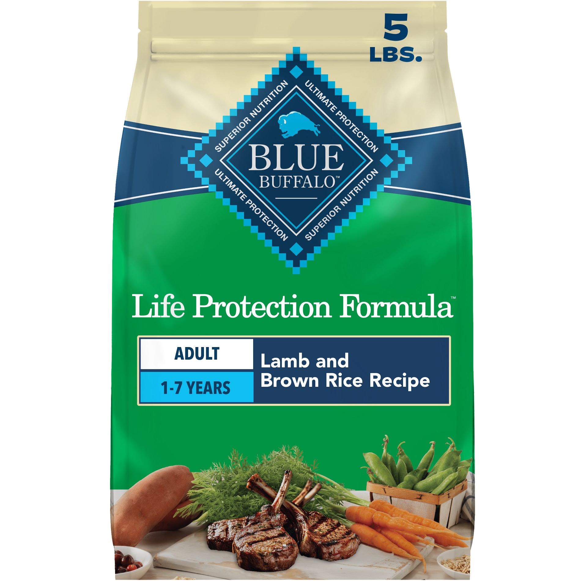 Blue Buffalo Life Protection Formula Natural Adult Dry Dog Food with Lamb and Brown Rice