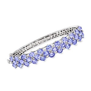 Ross-Simons 10.00 ct. t.w. Tanzanite Bangle Bracelet in Sterling Silver Size 7 - 1 of 4