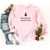 Simply Sage Market Women's Graphic Sweatshirt Embroidered Rockin' Around Tree -Red Ink - 3 of 3