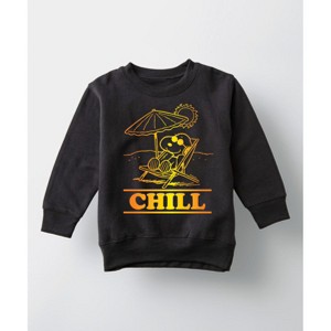 Boys' - Peanuts - Chill Snoopy Graphic Long Sleeve Fleece Sweatshirt - 1 of 4