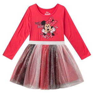 Disney Minnie Mouse Girls Long Sleeve Dress for Toddlers and Big Kids - 1 of 4