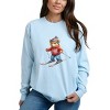 Skiing Bear Watercolor - Women's Garment Dyed Long Sleeve Graphic T-Shirt - 3 of 4