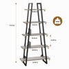 5 Tier Bookshelf, Tall Bookcase Shelf, Industrial Ladder Bookshelf, Open Standing Display Shelves for Bedroom - 2 of 4