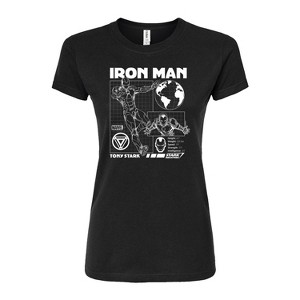 Women's - Marvel - Iron Man Schematic Fitted Graphic T-Shirt - 1 of 2