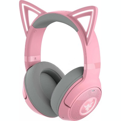 Razer Kraken Kitty V2 BT Wireless RGB Headset Chroma RGB Kitty Ears & Earcups Noise-Cancelling Quartz Pink Manufacturer Refurbished