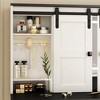 KTMBDW Farmhouse Vanity Desk with Mirror, LED Lights, Makeup Vanity Table with 2 Drawers and 5 Storage Shelves, Dressing Table for Bedroom, White - 4 of 4