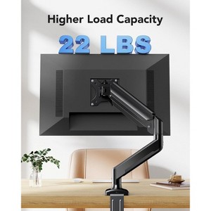 HUANUO Height Adjustable Single Monitor Arm - For 13"-32" Screens up to 22lbs, Full Motion C-Clamp & Grommet Base, VESA 75x75/100x100mm - 1 of 4