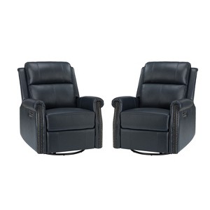 Set of 2 Lorenzo Genuine Leather Power Rocking Recliner | ARTFUL LIVING DESIGN - 1 of 4