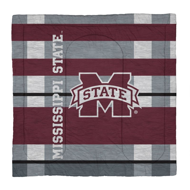 NCAA Mississippi State Bulldogs Heathered Stripe Queen Bedding Set in a Bag - 3pc, 2 of 4