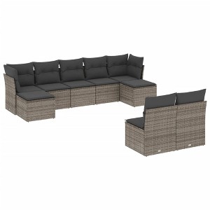 vidaXL Garden Sofa Set Grey - 1 of 4