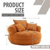 MOONMISS Oversized Barrel Accent Chairs,Round Lazy Sofa with 3 Pillows,Comfy Armchair with Thick Base for Living Room,Bedroom,Apartment - 2 of 4