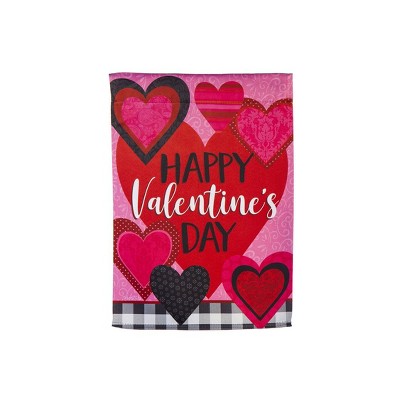 Evergreen Patterned Valentine Hearts Garden Suede Flag 12.5 x 18 Inches Indoor Outdoor Decor