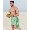 LA LEELA Men's Beach Cover Up Swimwear Sarong Wrap One Size Green Palm Tree - 2 of 4