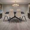 LeisureMod Ravenna 7-Piece Dining Set, 1 X-Shape Base Table 6 Dining Chairs - 2 of 4