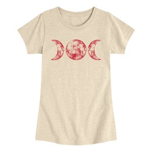 Girls' - Instant Message - Scarlet Red Moon Fitted Short Sleeve Graphic T-Shirt - 1 of 4
