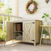 Outsunny Wood Outdoor Storage Cabinet, Compact Garden Shed Potting Shed with Shelf and Double Doors - 3 of 4