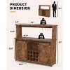 55in Wide Wine Cabinet, Large Kitchen Hutch with LED Lighting, Buffet Coffee Bar Cabinet with Barn Sliding Door, Wine Glass Rack for Dining Room - 2 of 4