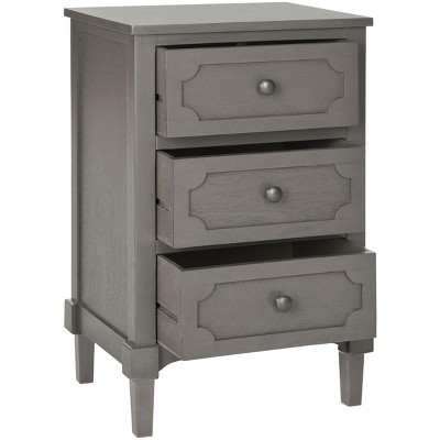 Gray Pine Wood Three Drawer Chest