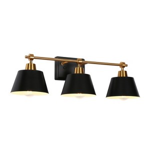 LNC Darren  Modern Vanity Lights,Matte Black and Polished Gold,Matte Black and Gold, Polished Gold and White,1 Light/2 Light/ 3 Light/4 Light - 1 of 4
