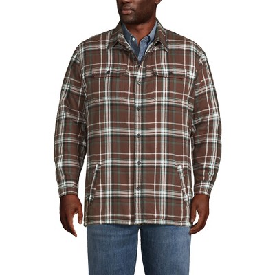 Lands end fleece lined flannel shirt store
