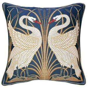 Signare USA Walter Crane Swan Pillowcase/Cushion Cover 18 x 18 inch - 1 of 3