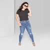 Women's Super-High Rise Distressed Skinny Jeans - Wild Fable™ Medium Wash - image 4 of 4