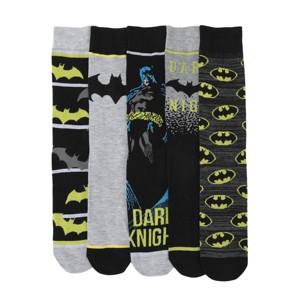 Batman Adult Crew Socks - 5-Pack of Dark Knight Comfort! - 1 of 4