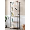 LuxenHome 5-Shelf 73" H x 23.6" W Light Oak Manufactured Wood Etagere Bookcase Brown - 3 of 4