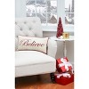 C&F Home "Believe" Cursive Script Cotton Blend Christmas Mini Accent Pillow 10" x 18.5" - 3 of 4